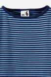 Fitted Short Sleeve Essential Boat Neck Tee, DENIM NAVY/BLUE BONNET STRIPE - example image 3