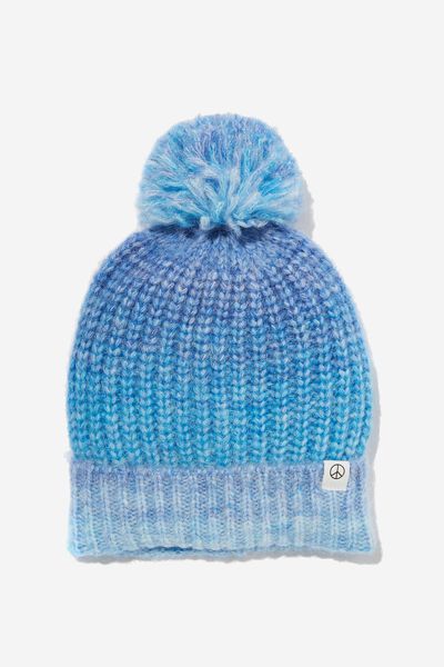 Kids Winter Knit Beanie, BLUE OMBRE