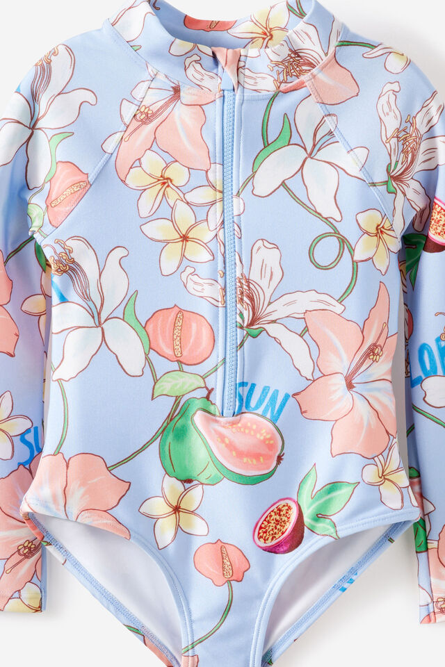 Lydia One Piece, DAWN BLUE/TROPICAL FLORAL