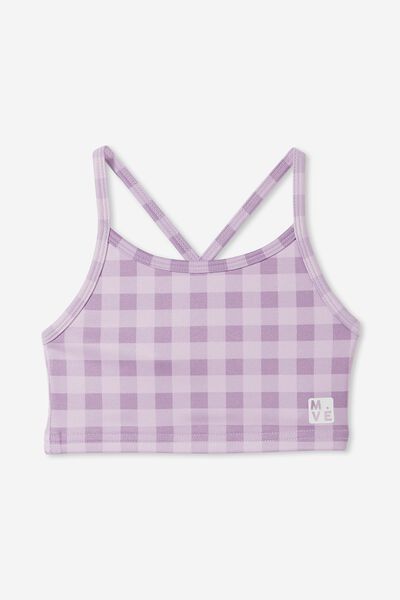 The Strappy Crop Top, PALE VIOLET/GINGHAM