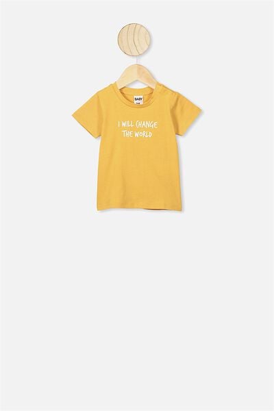 Jamie Short Sleeve Graphic Print Tee, VINTAGE HONEY CHANGE THE WORLD