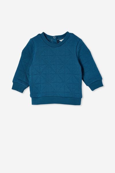 Greer Quilted Sweater, SUBMARINE BLUE