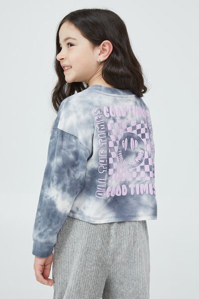 Scout Cropped Long Sleeve Tee, VINTAGE NAVY TIE DYE /GOOD TIMES