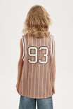 Jurassic Park Basketball Tank, LCN UNI TAUPY BROWN & WHITE STRIPE/JURASSIC P - alternate image 3