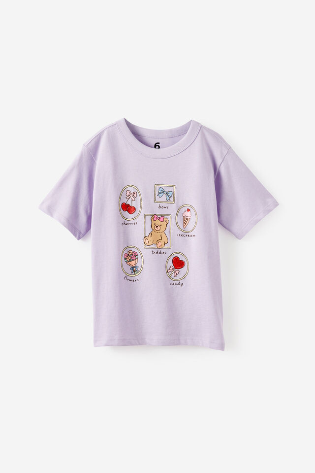 Essential Short Sleeve Graphic Tee, VINTAGE LILAC/BEAR FRAMES