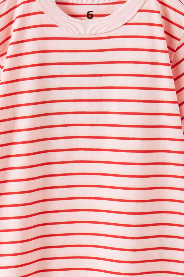 Essential Short Sleeve Graphic Tee, BALLET PINK/VARSITY RED/APRICOT MIST STRIPE