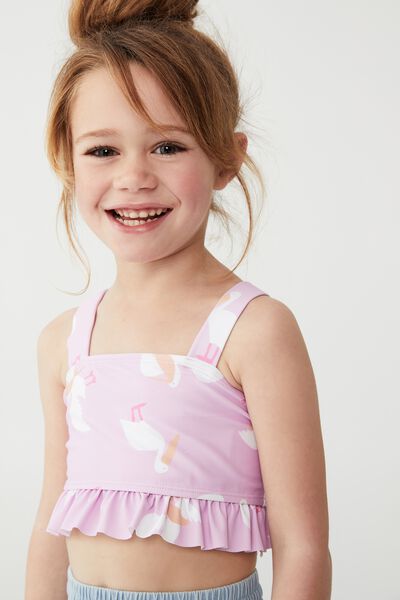 Polly Ruffle Tankini, PALE VIOLET/PELICANS