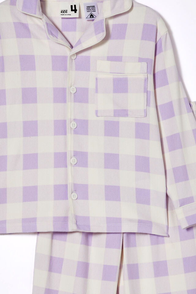 Laila Long Sleeve Pyjama Set, VINTAGE LILAC/GINGHAM