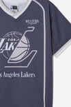 NBA Los Angeles Lakers Football Tee, LCN NBA VINTAGE NAVY/LA LAKERS - alternate image 2