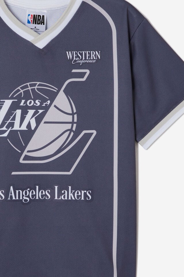 NBA Los Angeles Lakers Football Tee, LCN NBA VINTAGE NAVY/LA LAKERS