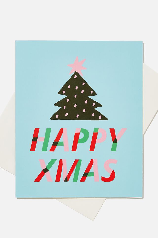 Kids Christmas Card, HAPPY XMAS/TREE