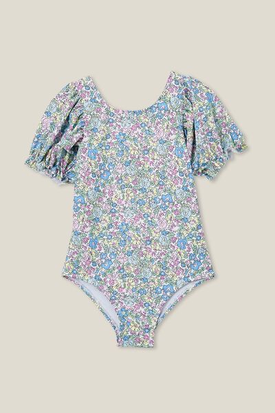 Puff Sleeve One Piece, VANILLA/MIDDLETON FLORAL