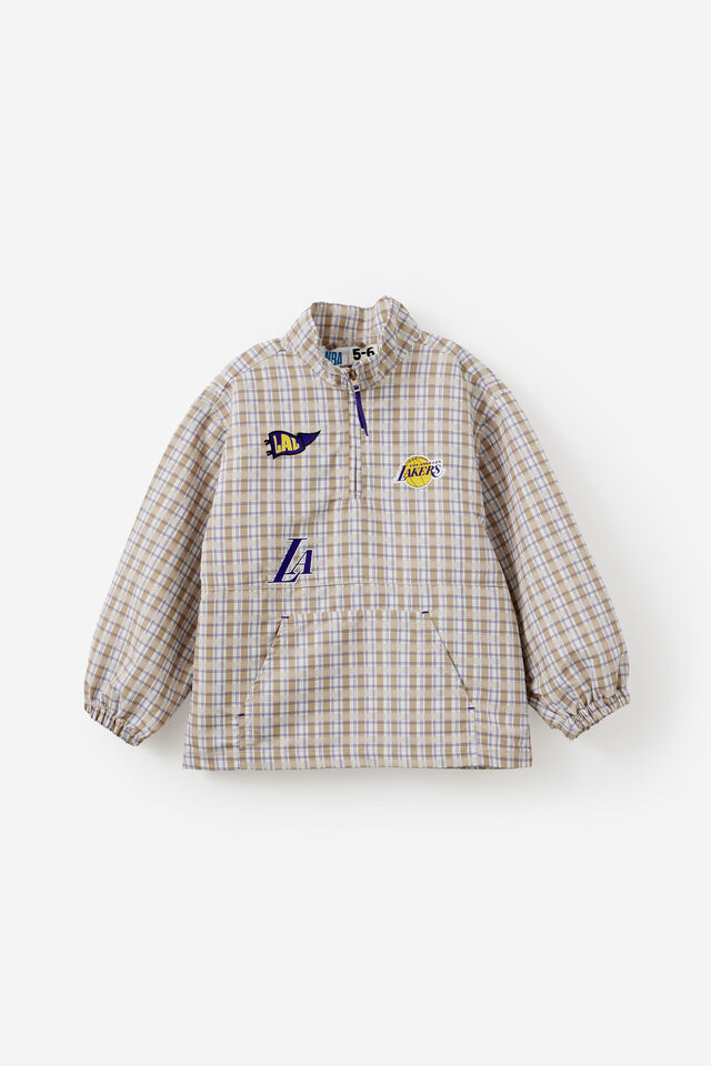 NBA LA Lakers Quarter Zip Spray Jacket, LCN LAKERS/RAINY DAY CHECK