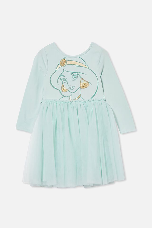 Disney Ivy Long Sleeve Dress, LCN DIS/DUCK EGG/JASMINE