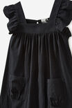 Luna Flutter Sleeve Dress, BLACK - alternate image 2