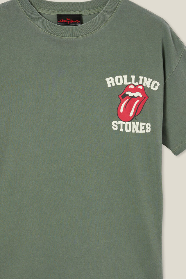 Rolling Stones License Quinn Short Sleeve Tee, LCN BRA SWAG GREEN/ROLLING STONES