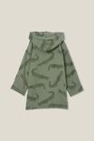 Kids Zip Thru Hooded Towel - Personalised, SWAG GREEN/CROCS - alternate image 3