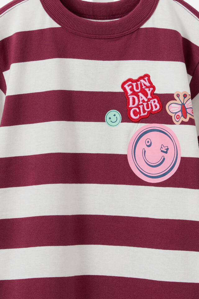 Essential Short Sleeve Graphic Tee, BERRY JAM/VANILLA/FUN DAY
