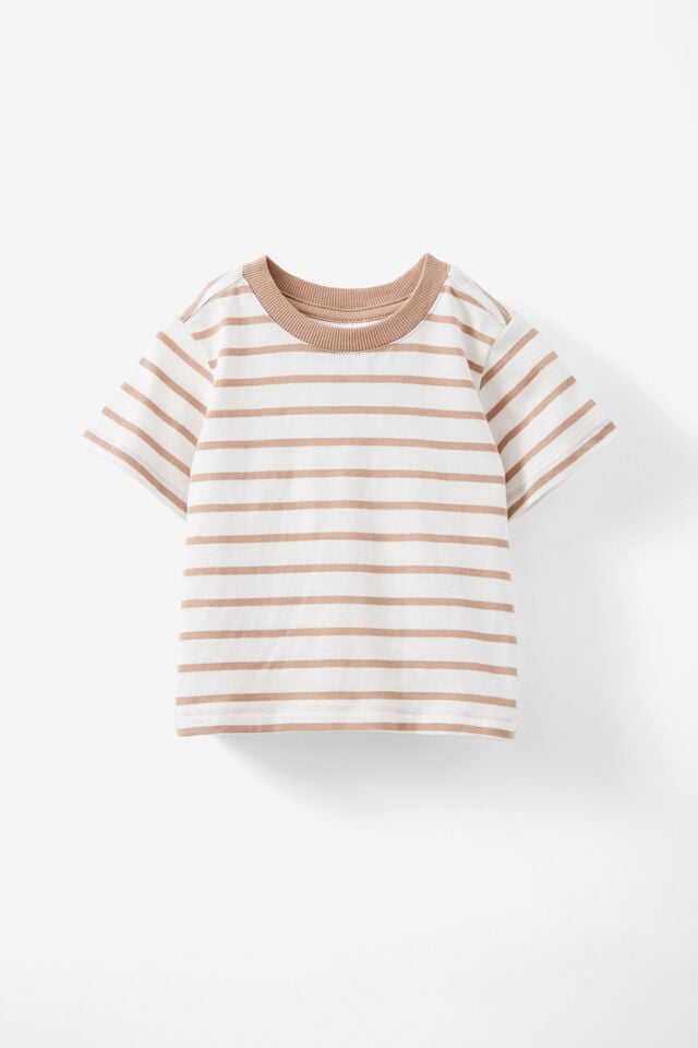 Jamie Short Sleeve Tee, TAUPY BROWN/VANILLA RILEY STRIPE