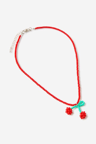 Kids Beaded Necklace, VARISTY RED/CHERRY