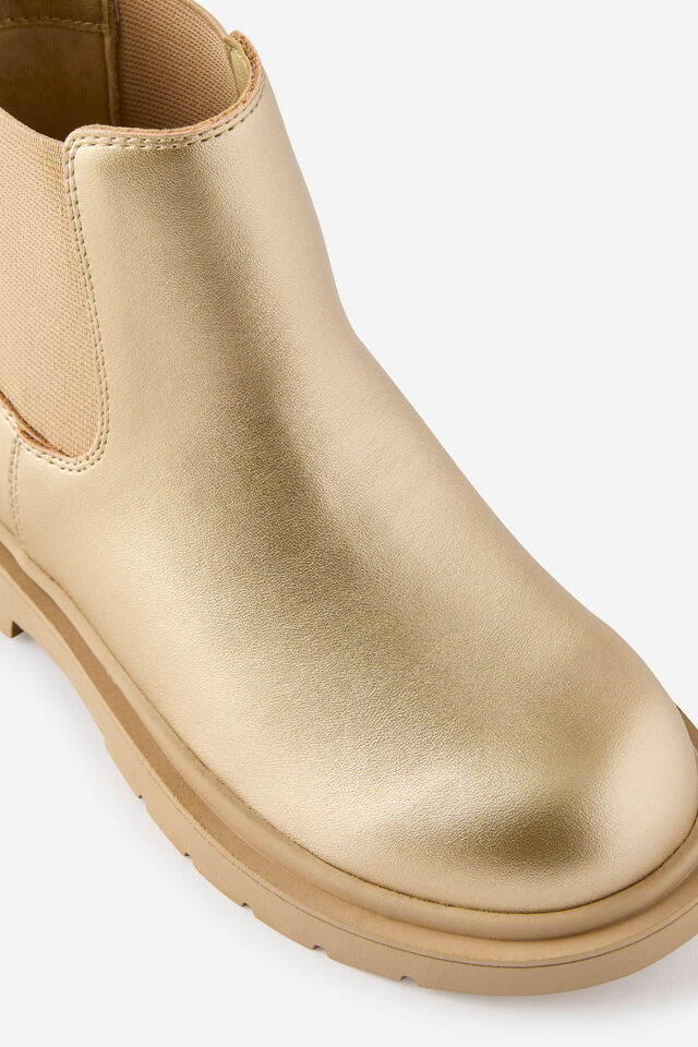 Kids Stretch Gusset Boot, GOLDY