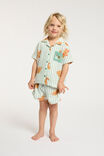 Riley Short Sleeve Pyjama Set Personalised, MALACHITE/GINGERBREAD STRIPE - alternate image 2