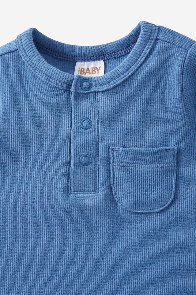 The Short Sleeve Rib Pocket Bubbysuit, PETTY BLUE