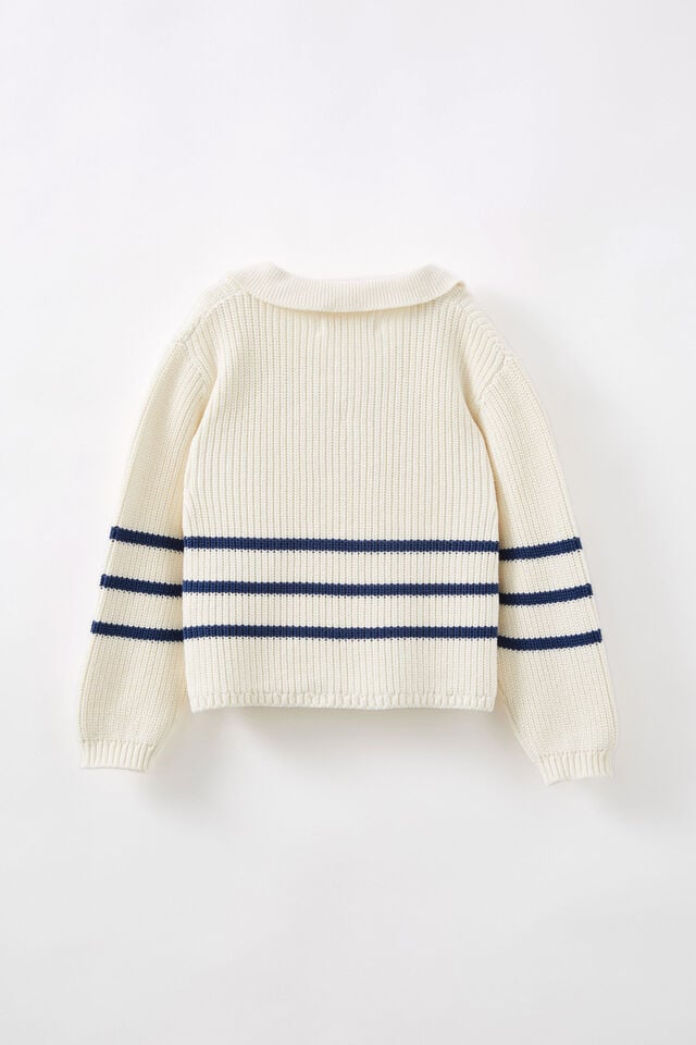 Vida Knit Jumper, VANILLA/VINTAGE NAVY STRIPE