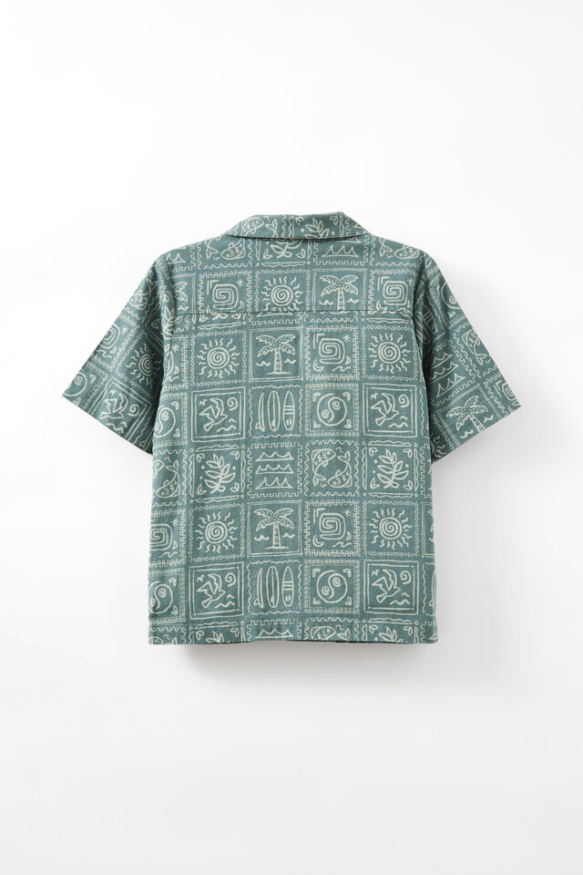 Cabana Short Sleeve Shirt, SWAG GREEN/DEEP SAGE MEDI COAST
