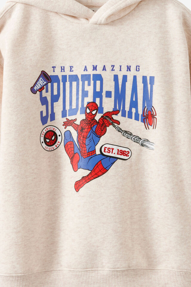 Spiderman Marvel Oversized Hoodie, LCN MAR OATMEAL MARLE/SPIDERMAN