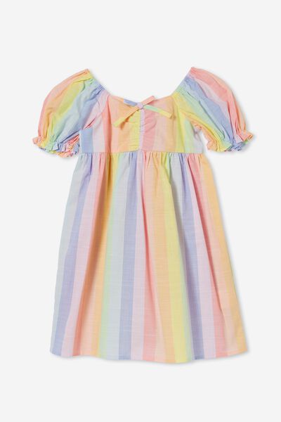 Pheobe Short Sleeve Dress, BONDI RAINBOW STRIPE