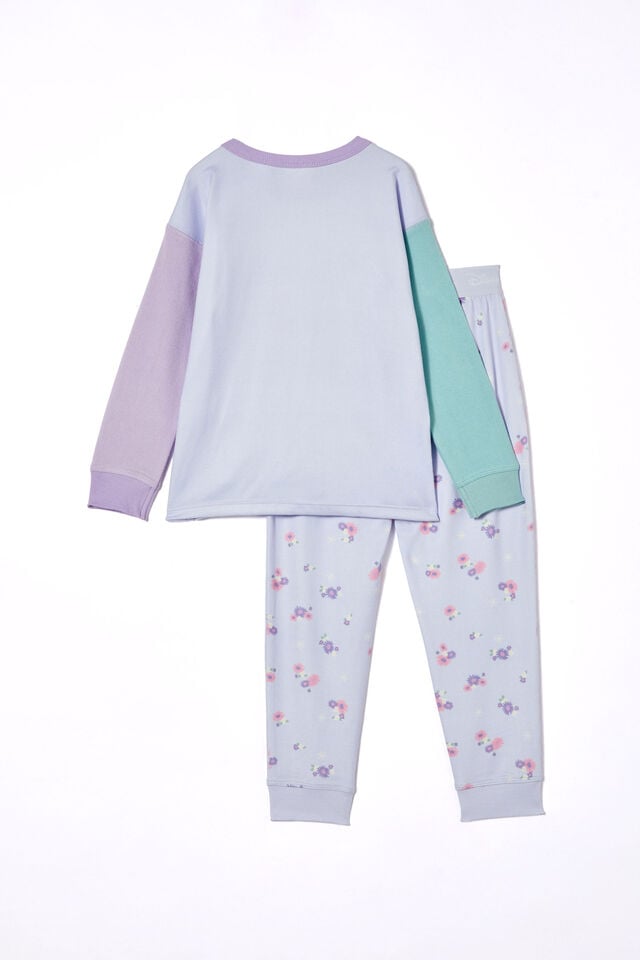 Frozen Serena Long Sleeve Pyjama Set, LCN DIS MORNING BLUE/FROZEN HEY SIS