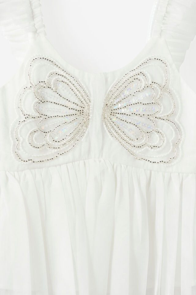 Embellished Sleeveless Top, VANILLA