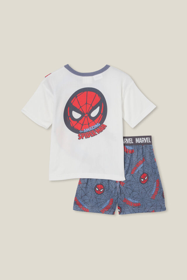 Spiderman Damon Short Sleeve Pyjama Set License, LCN MAR VANILLA/SPIDERMAN CRAWL