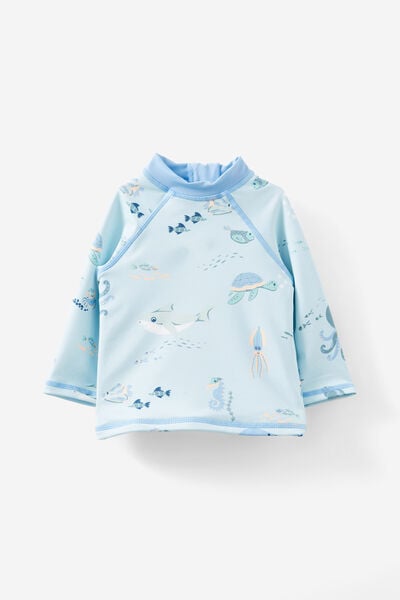 Camiseta Moda Praia - Freddie Rash Vest, FROSTY BLUE/SEA CREATURES