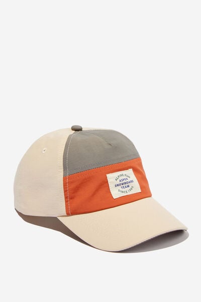 Kids 5 Panel Cap, RUSTY ORANGE/ALPINE FUN