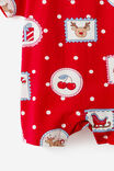 Baby Dreamdrift Family Xmas Romper, VARSITY RED/RUDOLPH SPOT - example image 3