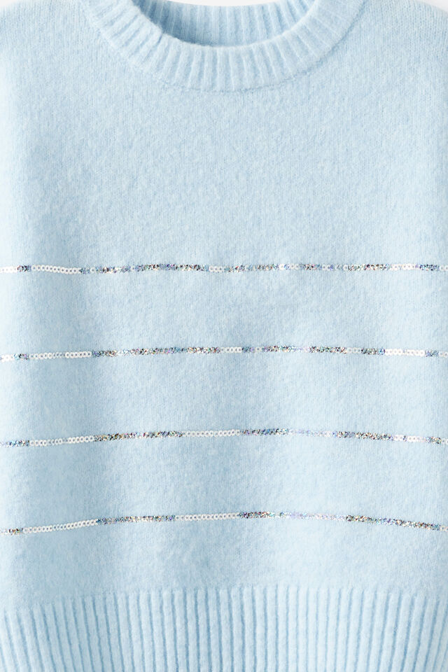 Soft Knit Sweater, BLUE WHISPER/SEQUIN