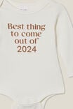 Macacão - Organic Newborn Pointelle Long Sleeve Bubbysuit, MILK/BEST THING 2024 - vista alternativa 2