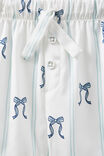 Casey Short Sleeve Pyjama Set, BARBER BLUE/STRIPE BOWS - alternate image 2