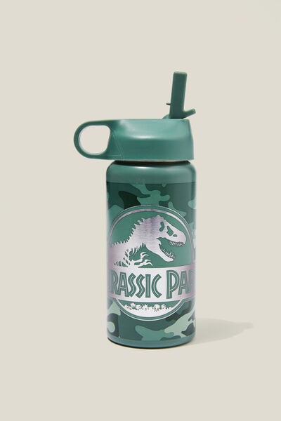 Kids Metal Drink Bottle - Personalised, LCN UNI JURASSIC PARK/CAMO REX