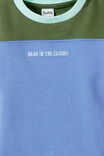 Baby Drop Shouler Tee, BLUE BONNET/KHAKI COLOUR BLOCK - example image 2