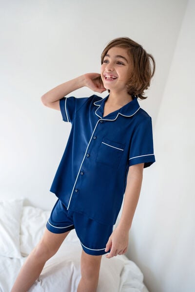 Casey Short Sleeve Pyjama Set, IN THE NAVY