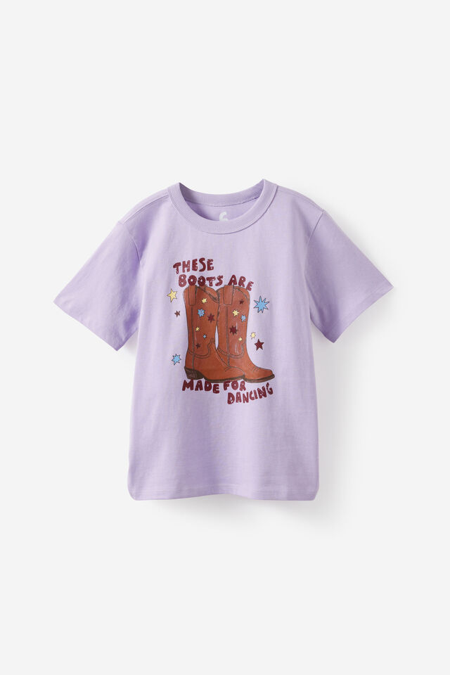 Essential Short Sleeve Graphic Tee, VINTAGE LILAC/COWGIRL BOOTS