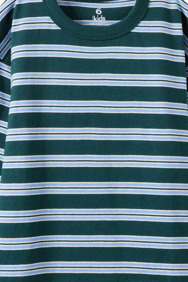 Essentials Long Sleeve Tee, WINTER JADE/TWILIGHT/VANILLA STRIPE