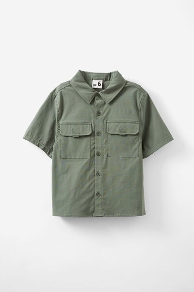 Russell Short Sleeve Shirt, SWAG GREEN