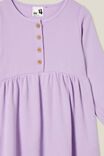 Sally Button Front Long Sleeve Dress, LILAC DROP WAFFLE - alternate image 2