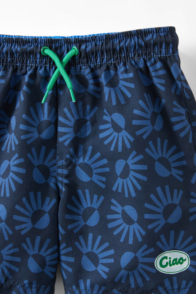 Bailey Board Short, SQUID INK/SUN RAYS