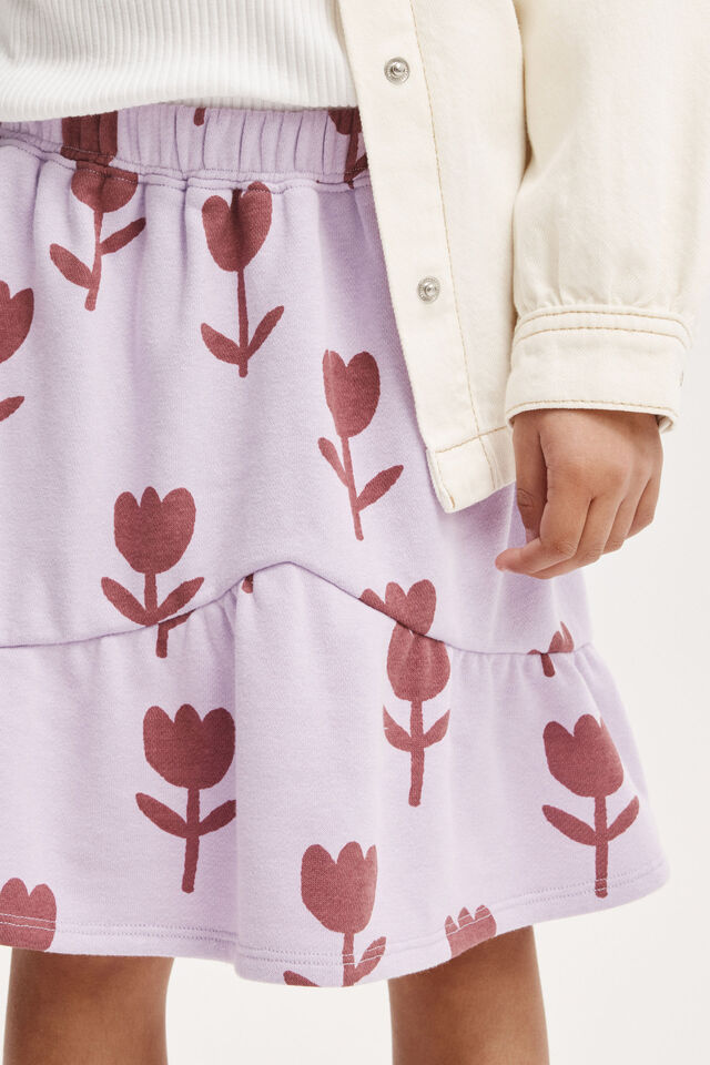 Everly Fleece Skirt, LILAC DROP/TULIPS