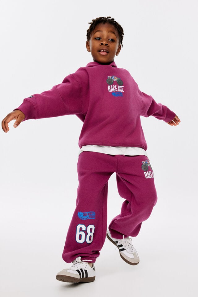 License Sammy Relax Trackpant, LCN MAT BERRY JAM/HOT WHEELS RACE ACE